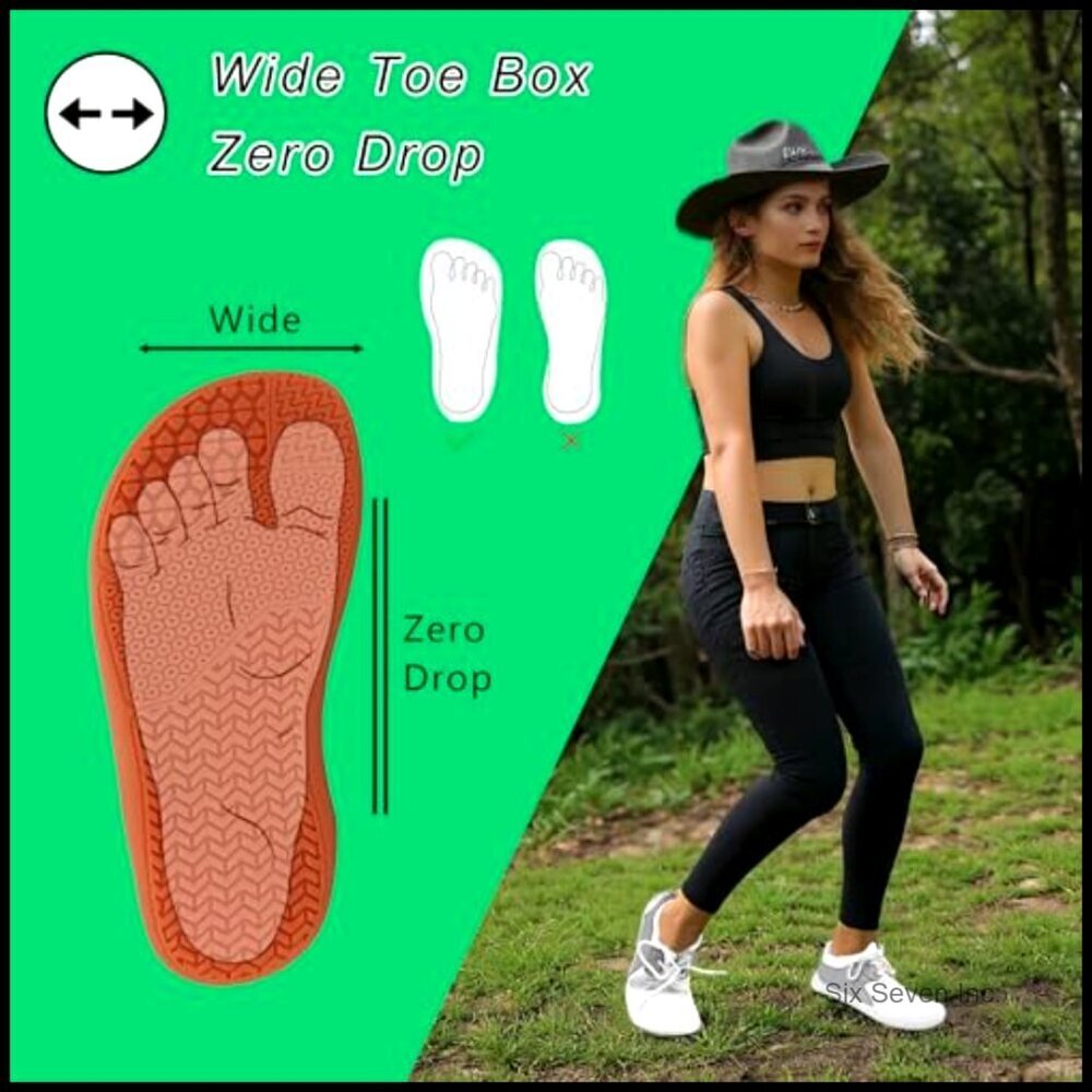 Minimalist Barefoot Sneakers Zero Drop Sole Wide Toe Box Fashion Shoes - Picture 4 of 7